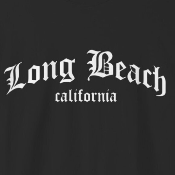 Long Beach California Olde English Retro Graphic Streetwear City Pride Tee Shirt - Picture 2 of 5
